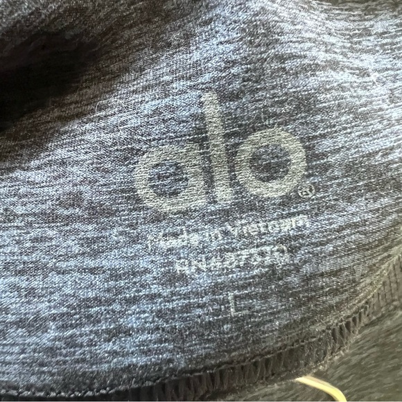 Alo Yoga Revel Dark Heather Blue AloSoft High Waist Seamed Athletic Leggings Lar - Picture 9 of 9